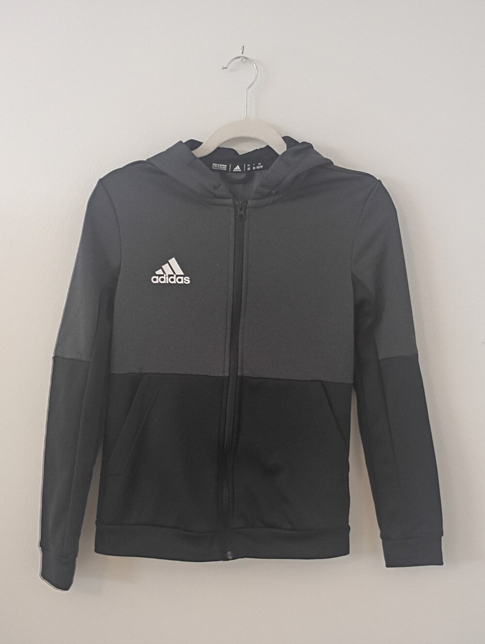 Adidas AEROREADY Black Gray Full Zip Athletic Hoodie